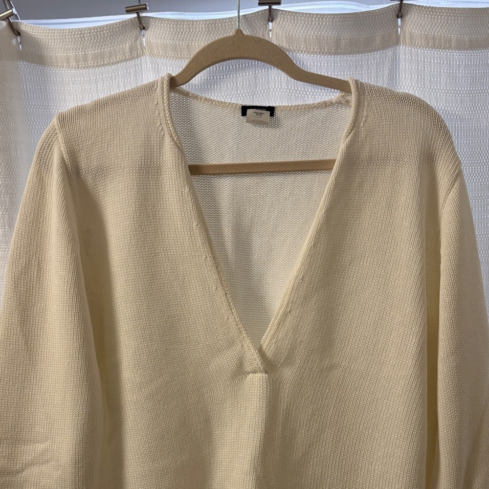 J. Crew Cream V-Neck Sweater